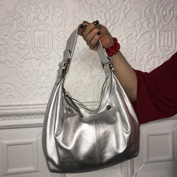 Roger Vivier Handbags - Roger Vivier Silver Leather Satchel